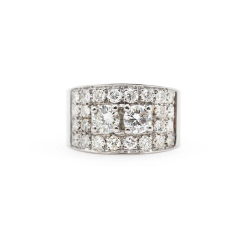 Bague Bague en or blanc 1,64 carat avec diamants 58 Facettes