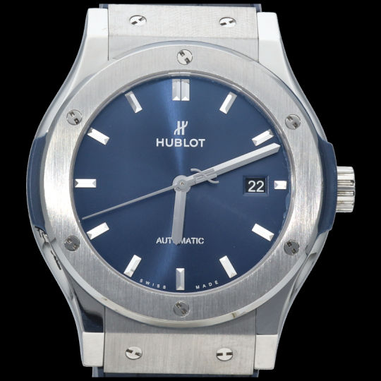 Hublot Classic Fusion Titanblaue Uhr