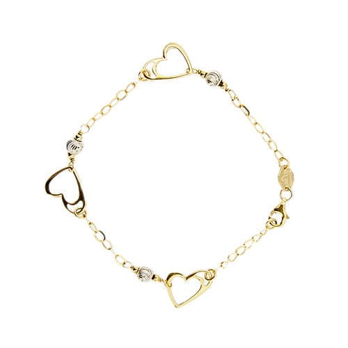 Bracelet Bracelet deux ors avec coeurs 58 Facettes 29396