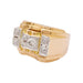 Bague 48 Bague "Tank" or rose, platine, diamants. 58 Facettes 34003