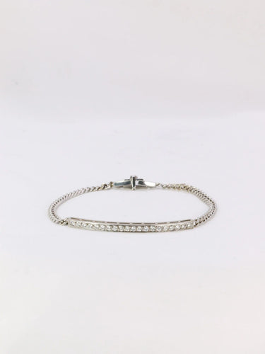 Collier Bracelet chaîne gourmette or blanc diamants 0,6 ct 58 Facettes J293