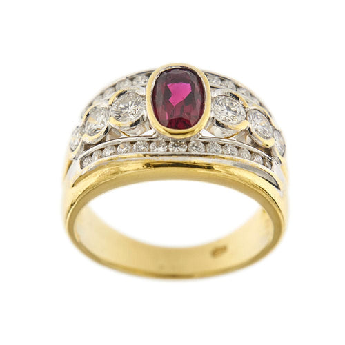 Bague 55 Bague bandeau rubis diamants 58 Facettes 30811