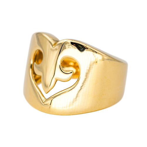 Bague 53 O.J. Perrin Bague Cocktail Cœur Légende Or jaune 58 Facettes 4566120CN