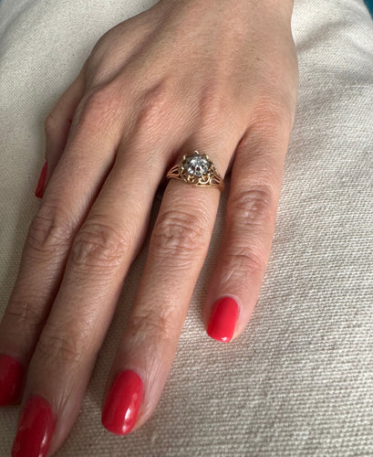 Bague 55 Bague or rose et diamant 58 Facettes