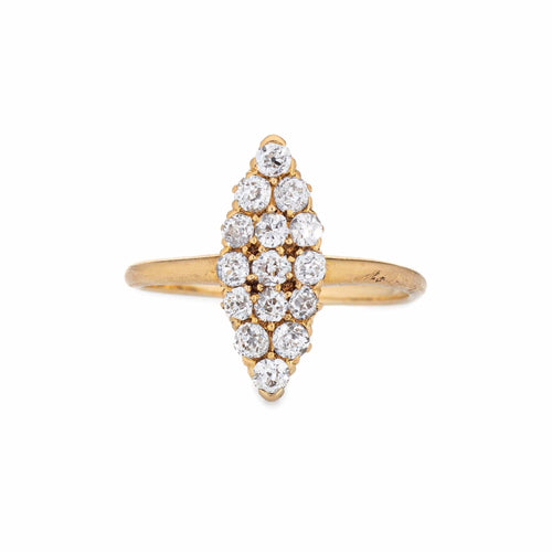 Bague 47 Bague victorienne antique en or jaune et diamants 58 Facettes G12120