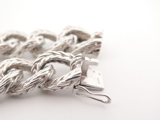 Bracelet vintage bracelet HERMES gourmette vendome georges lenfant en argent 58 Facettes 259816
