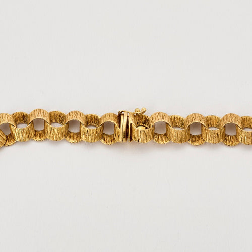 Collier Exceptionnel Collier Ancien en or jaune maille gourmette 58 Facettes AUX1137