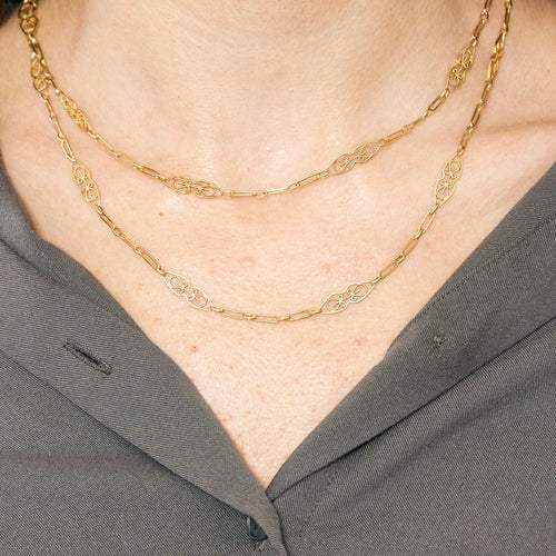 Collier Chaine guiltière or jaune 58 Facettes COL3066