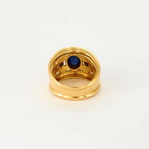 Bague 56 Bague jonc or jaune et saphir 58 Facettes SAI0527