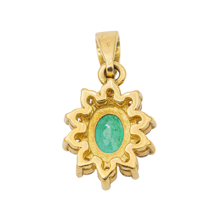 Pendentif Pendentif Fleur Or jaune Emeraude 58 Facettes 578560CD