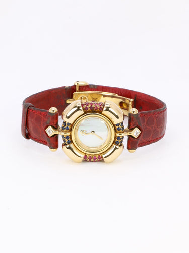Montre RENE BOIVIN Montre Chrysalide or jaune rubis saphirs diamants 58 Facettes 1089.1