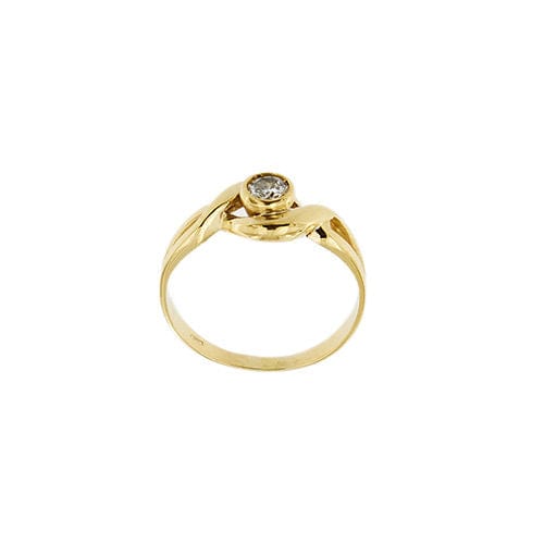 Bague 55 Bague solitaire en or jaune avec diamant de 0,20 ct 58 Facettes 38268