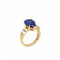 Bague 53 Bague en or jaune ornée d’un saphir bleu Ceylan et de diamants. 58 Facettes