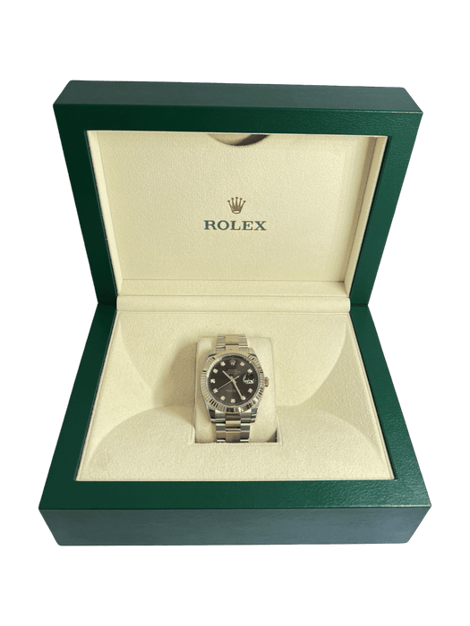 ROLEX - Datejust 41 mm Everose chocoladekleurige wijzerplaatdiamanten