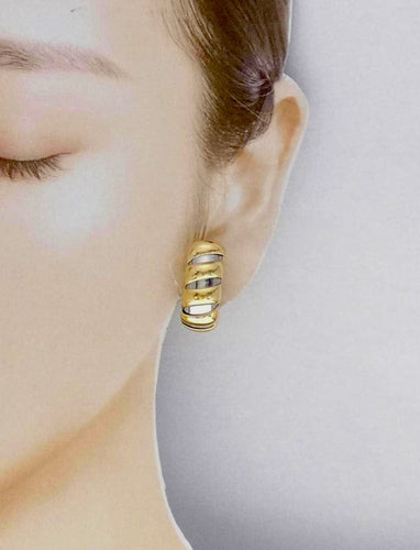 Bulgari Tubogas Gold Stainless Steel Hoop Earrings 58 Facettes