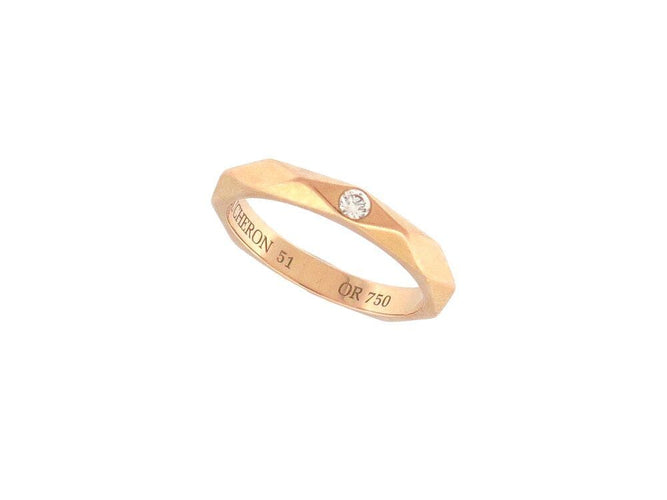Bague 51 bague BOUCHERON alliance facette or rose 1 diamant 58 Facettes 262050
