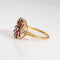 Bague Bague ancienne édouardienne en or jaune 18 carats avec rubis et diamants, taille 6,5, bijoux en platine 58 Facettes G13951