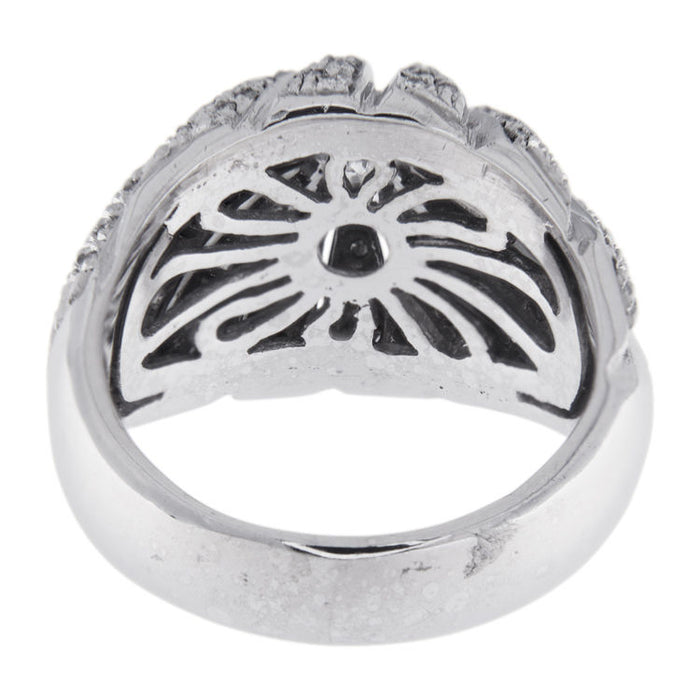 Ring vortice in white gold with diamond