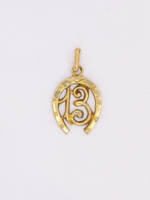 Pendentif Médaille vintage 13 porte bonheur or jaune 58 Facettes 1087.6