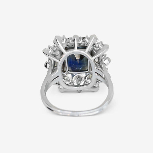 Bague Bague Saphir de Madagascar octogonal bleu vert de 6,18 carats Gem Paris 58 Facettes ANR-9293