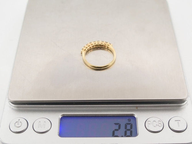 Bague 54 bague sertie de 9 diamants en or jaune 58 Facettes 260446