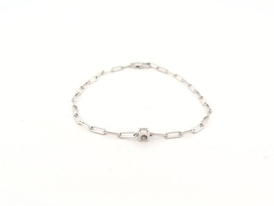 Bracelet bracelet DINH VAN le cube diamant chaine en or blanc 58 Facettes 263842