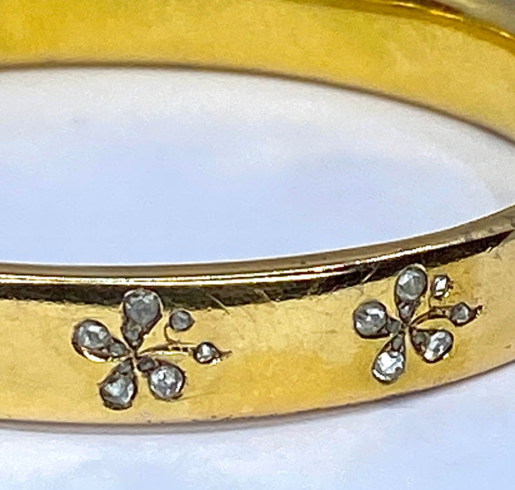 Bracelet Bracelet or jaune fleurs diamants 58 Facettes AB402