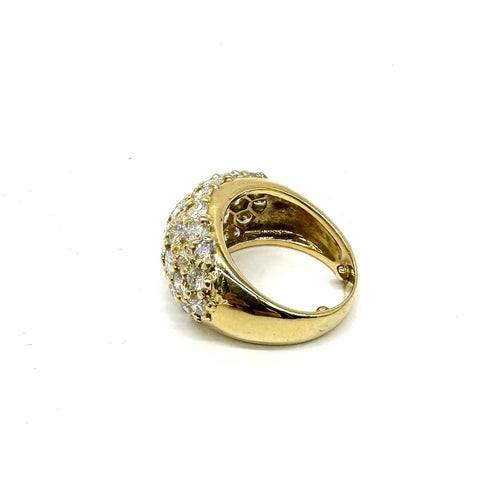 Bague 51 Bague jonc volume or jaune et pavage diamants 58 Facettes Z1351690