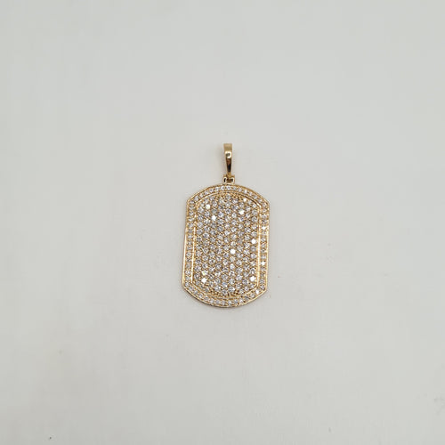 Pendentif Pendentif plaque or jaune serti de diamants 58 Facettes