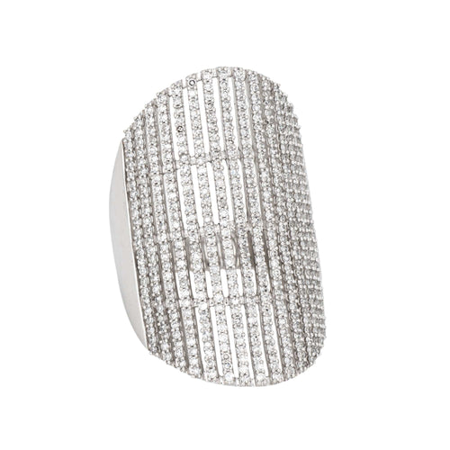 Bague 55 Bague extra large en or blanc sertie de diamants de 2,80 carats 58 Facettes G14177