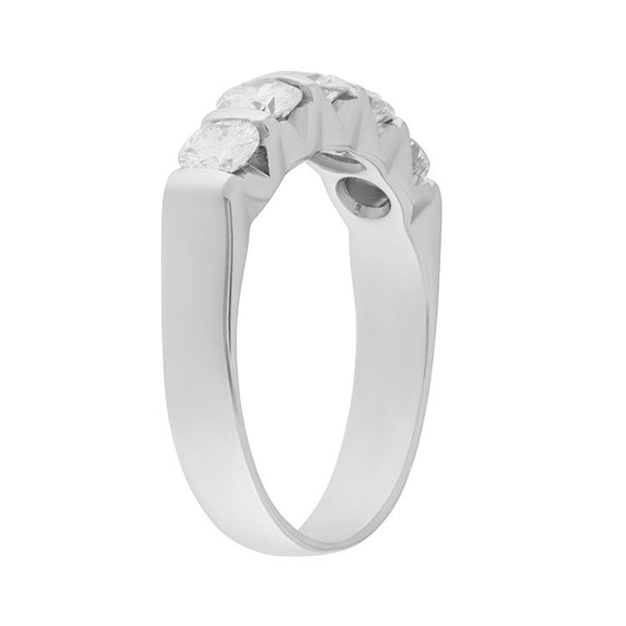 Fedina in white gold with five diamonds