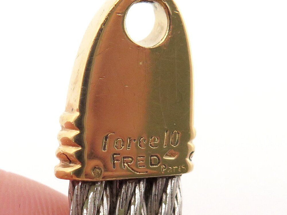 Vintage-Armband FRED Force 10 Kabel 24 cm Stahl und Gelbgold