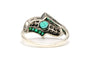 Bague 55 Bague Années 70 sertie d’émeraudes et de diamants taille brillant en or blanc 18 carats 58 Facettes 23143