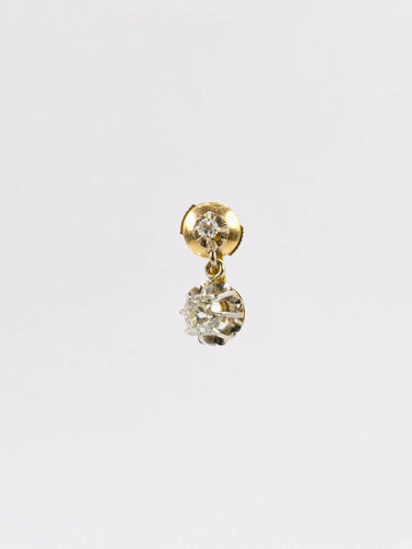 Boucles d'oreilles Dormeuses or diamants coussin taille ancienne 1,5 ct 58 Facettes J273
