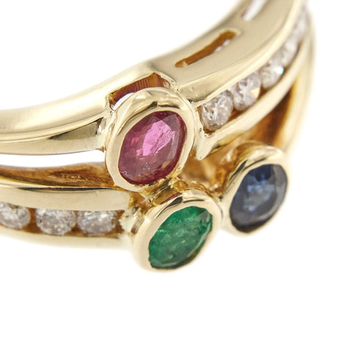 Bague Bague avec rubis, émeraude, saphir et diamants 58 Facettes 30024