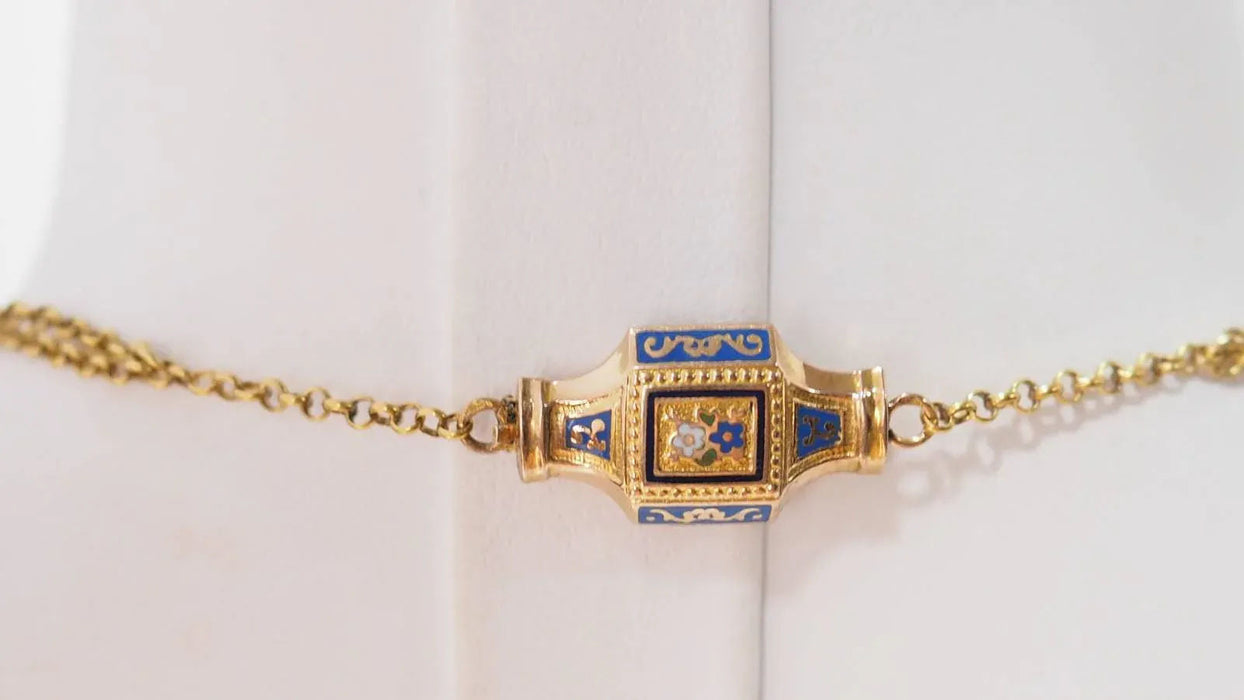 Collar de esclava del siglo XIX en oro esmaltado y perlas finas.