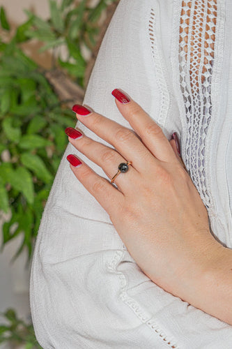 Bague 54 Bague Or rose Onyx 58 Facettes 2883065CN