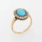 Bague 51 Bague victorienne, turquoise, diamants, or jaune 58 Facettes G12372