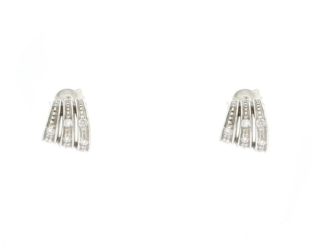 Boucles d'oreilles Boucles d'oreilles en or blanc serties de diamants de 0,16 ct 58 Facettes 13098