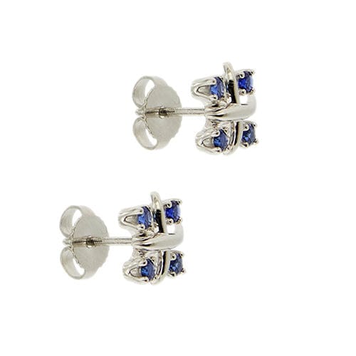 Boucles d'oreilles Tiffany & Co. - Boucles d'oreilles en platine serties de saphirs 58 Facettes 38212