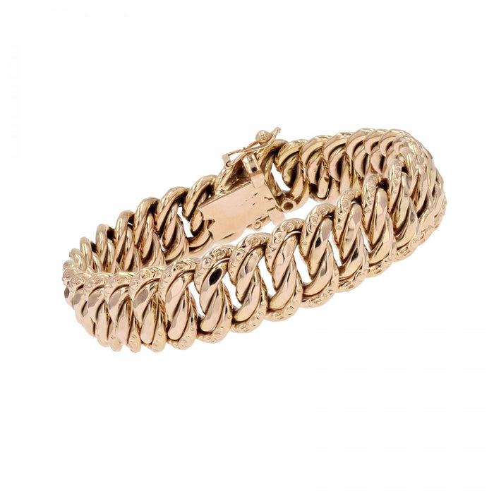 Retro rose gold curb chain bracelet