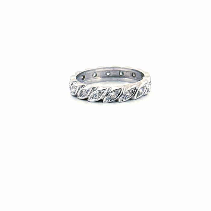 Bague 52 Alliance américaine or blanc, diamants 58 Facettes 88-GS36086-01