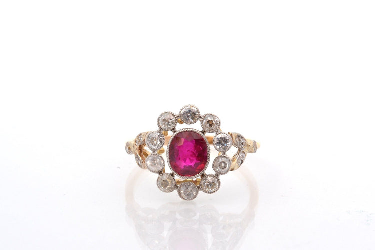 Bague 52.5 Bague ancienne rubis et diamants 58 Facettes 27583