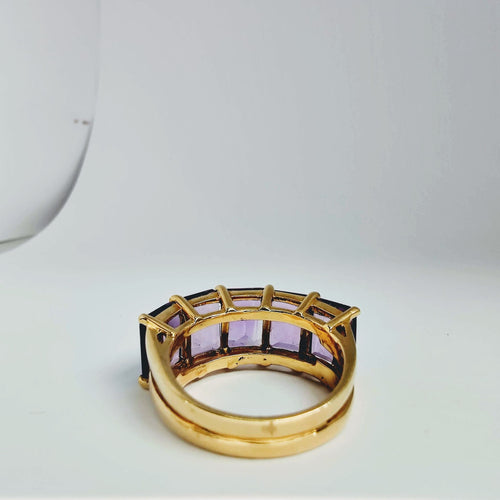 Bague 53 Bague en or jaune et améthystes 58 Facettes 5575