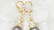 Boucles d'oreilles Boucles d'oreilles en or jaune, Diamants et perles de Tahiti 58 Facettes 32802