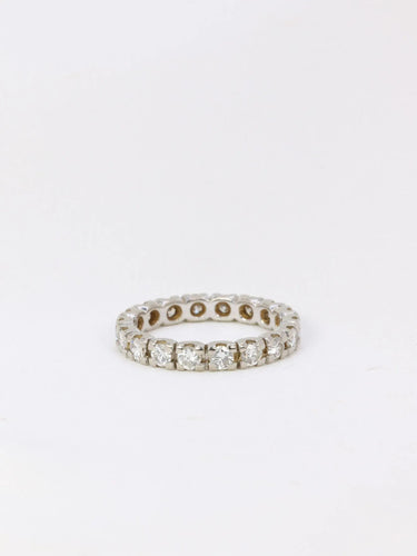 Bague 53.5 Alliance américaine en or blanc et diamants 1,7 ct 58 Facettes J53