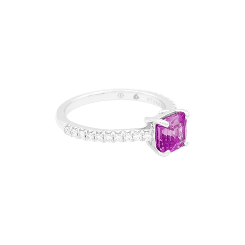 Bague 52 Bague TIFFANY & CO, "Novo" platine, saphir rose et diamants. 58 Facettes 34529