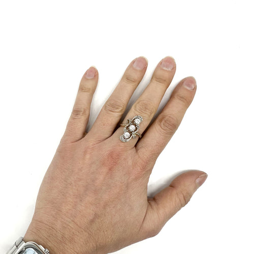 Bague 54 Bague bicolore or jaune et or banc, diamants 58 Facettes Z15B51356