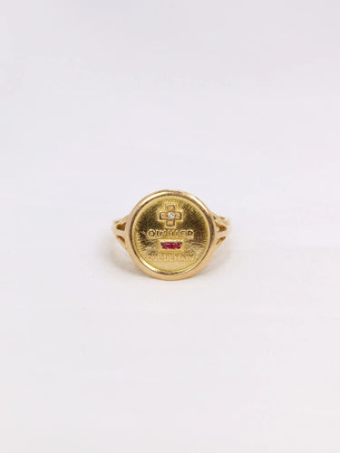 Bague 53 Bague amour Augis Plus qu'hier moins que demain or jaune diamant rubis 58 Facettes J471