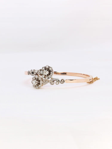 Bracelet Bracelet jonc Napoléon III or rose diamants taille rose 58 Facettes 1090.1